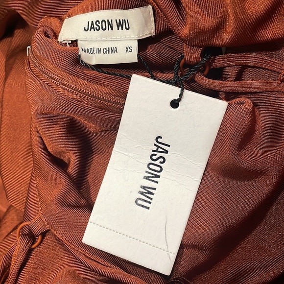 NWT - Jason Wu Emmett Burnt Orange Rhinestone Jumpsuit - Size XS - Picture 4 of 5